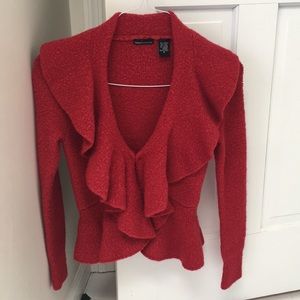 MODA International Red Frill Sweater